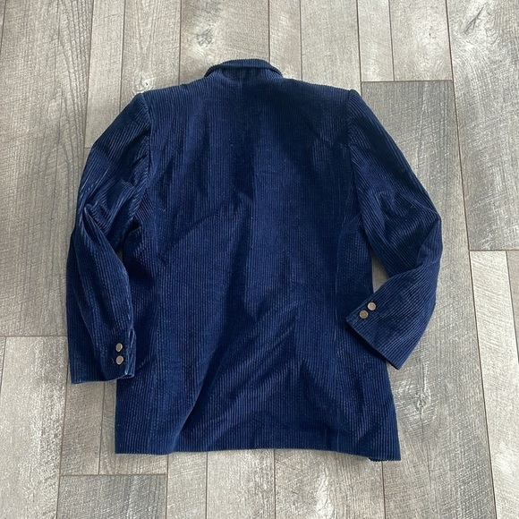 Vintage Size 8 Blue Corduroy Preppy Blazer Jacket - Picture 9 of 10